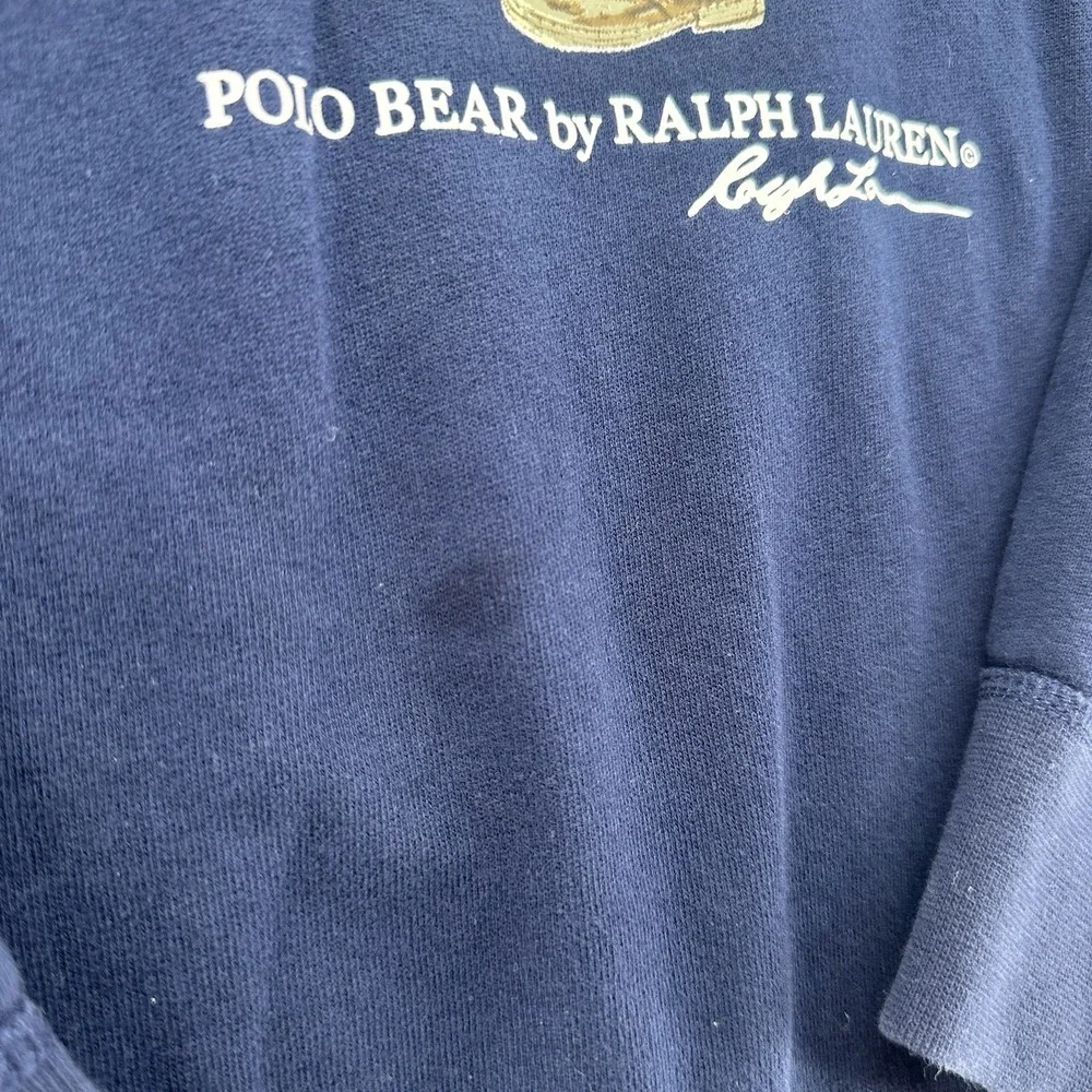 Polo Ralph Lauren Blue Pullover Sweatshirt - Polo Bear Graphic Mens Medium